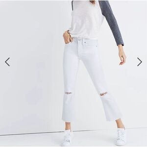 Madewell Cali Demi-Boot Jeans in Pure White: Distressed Edition Women’s 28